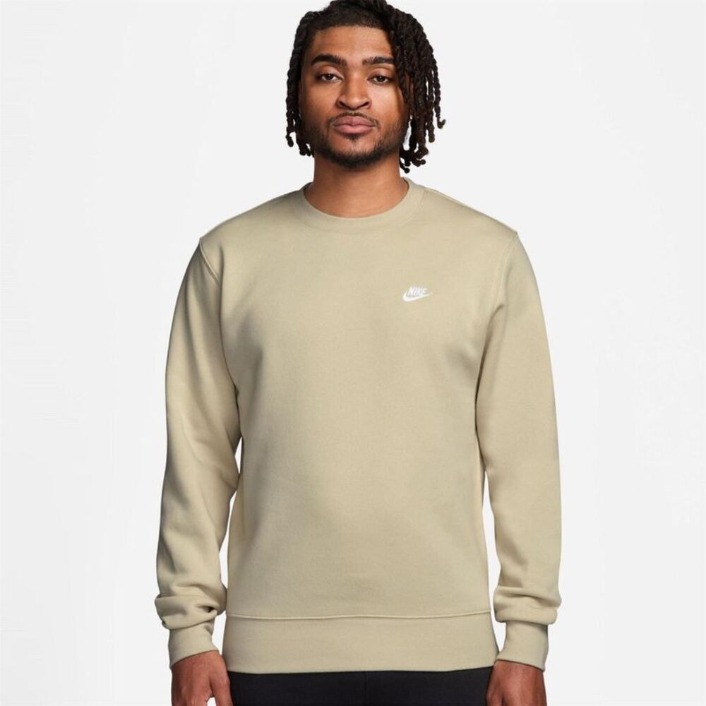 Nike Mens Club Logo Crew Neck Sweatshirt / Light Khaki